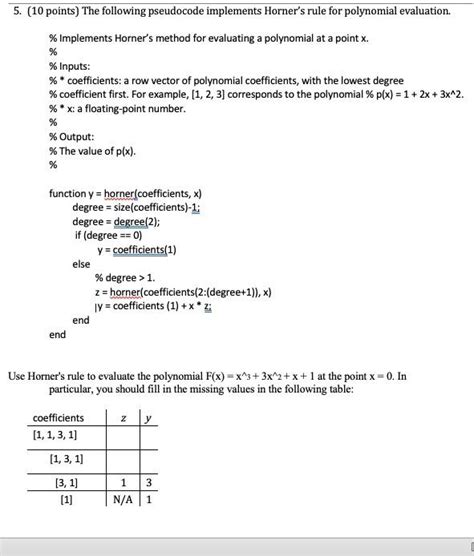 Solved 5 10 Points The Following Pseudocode Implements Chegg