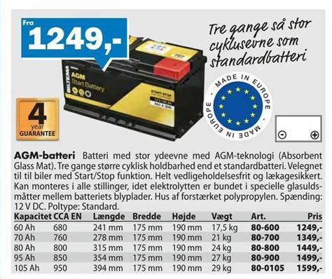 Agm Batteri Tilbud Hos Biltema