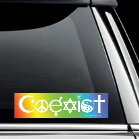 Cs193 6pack Coexist In A Rainbow Interfaith International Peace Decal Bumper Sticker Six Pack