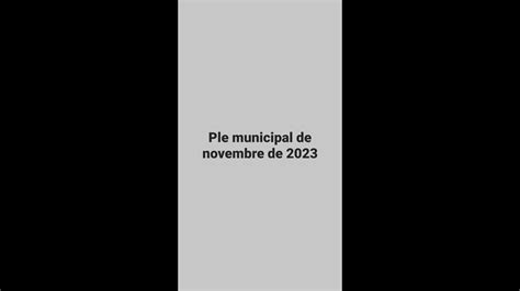 Ple Municipal Ordinari De Novembre De Youtube