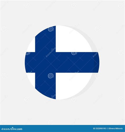 Flat Icon Flag Of Finland In Circle Symbol Stock Vector Illustration