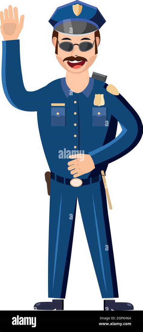 Policeman Icon In Cartoon Style Stock Vector Image And Art Alamy