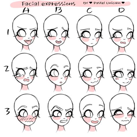 Facial Expressions For Ocs Pastel Unicorn Illustrations Art Street