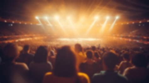 Premium AI Image | Blur crowd audience watching concert live show in ...