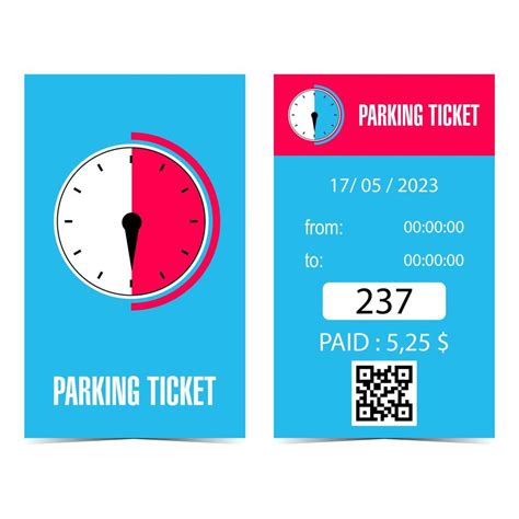 Parking Ticket Parking Quittance Or Parking Receipt With Countdown