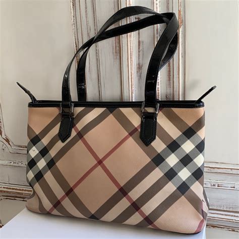 Burberry Bags Burberry Super Nova Check Tote Black Poshmark