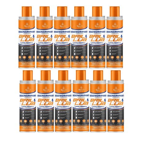 Kit 12 Lubrificante Desengripante Spray Bril Lub 300ml 140g