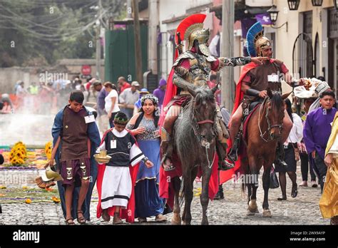 Antigua Guatemala De Marzo De Los Centuriones Romanos Montan