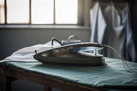 Premium Photo Iron And Shirt On Ironing Board