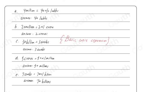 Solved A How Many Lakhs Are There In Million B How Many Crores