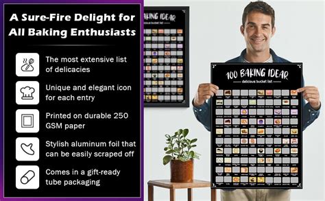 Amazon Eihfhie Bakes Scratch Off Poster Baking Bucket List