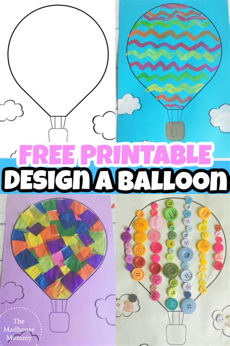 Design a hot air balloon with this fun free printable! this cute little ...