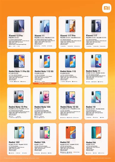 Xiaomi Products Price List September November Yugatech