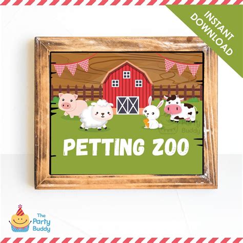 Petting Zoo Farm Party Sign 8x10 Barnyard Birthday Brown Etsy