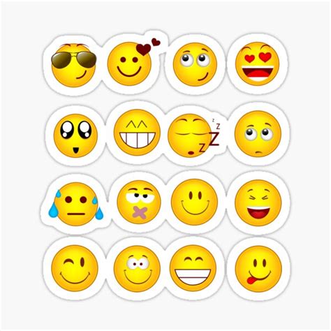 Cute Smiley Faces Sticker For Sale By Yandynandy Redbubble