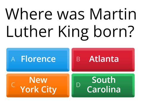 Martin Luther King Quiz