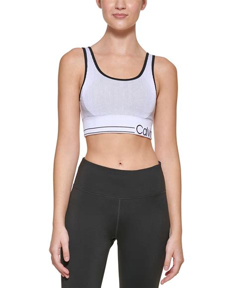 Calvin Klein Womens Ribbed Medium Impact Sports Bra Macys