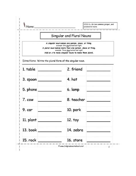 Singular And Plural Nouns Worksheets With Answers Printable Templates