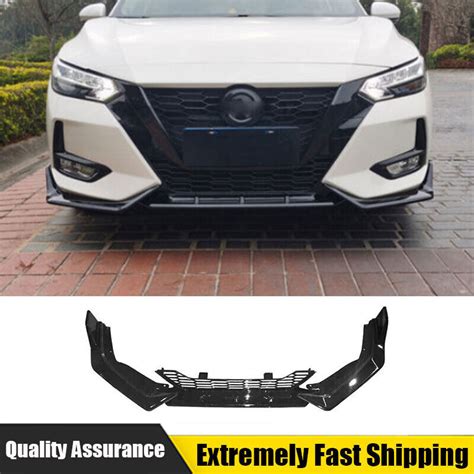 For Nissan Sentra Sylphy 2020 2022 Bright Black Front Bumper Lip