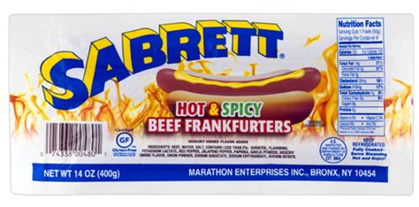 Sabrett® Hot And Spicy Beef Frankfurters Jalapeño 14 Oz 8 Ct