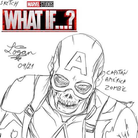 Captain America Zombie Sketch By Logan By Gabelogan3d On Deviantart