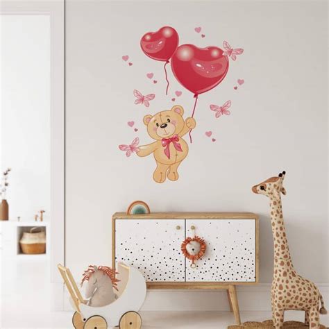 Sticker Mural Ourson Et Ballon Wall Art Fr