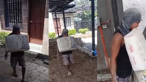 Viral Kuli Bangunan Angkut Semen Pakai Gigi Warganet Takjub Otot Kuat