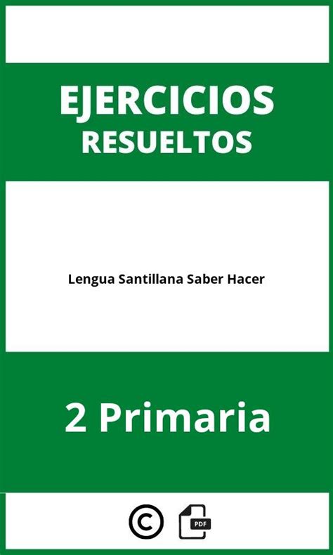 Ejercicios Lengua 2 Primaria Santillana Saber Hacer PDF 2024