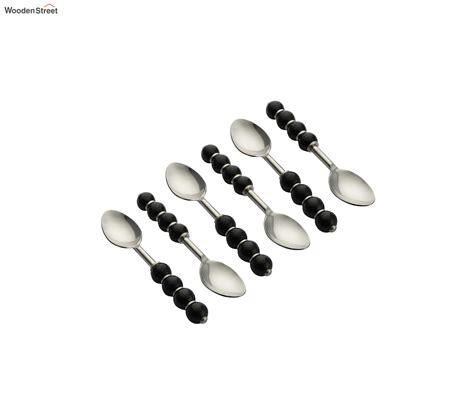 Buy Regal Black Beads Stainless Steel Spoons Set Of 6 At 24 Off Online