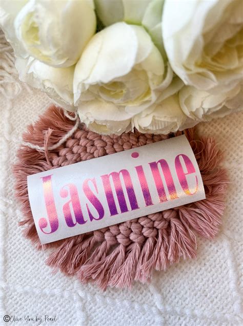 Jasmine Font Personalized Name Vinyl Decal Custom Vinyl Name Sticker