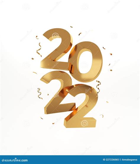 2022 Feliz Año Nuevo Ilustración De Representación De Números Dorados