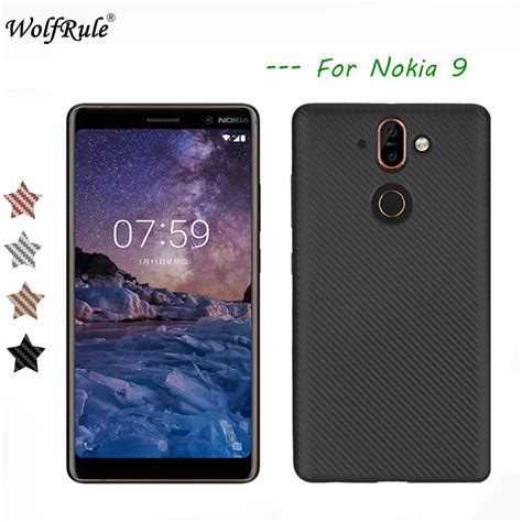 Wolfrule For Case For Nokia 9 Cover Luxury Full Protection Carbon Fiber