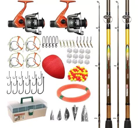 Kit Pesca Completo Reel Ca A Tramos Caja Completa Lineas