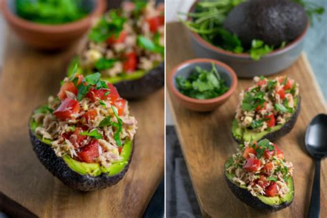 Avocado mit Thunfischfüllung gesund lecker einfach low carb