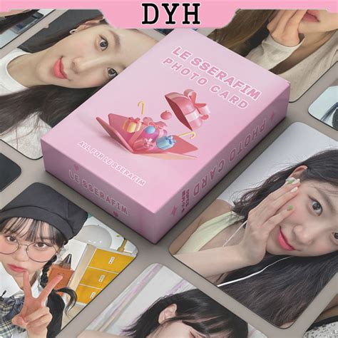 Dyh 55ชิ้นกล่อง Le Sserafim โฟโต้การ์ดบัตรเลเซอร์อัลบั้มการ์ด Lomo โปสการ์ด Kpop Th