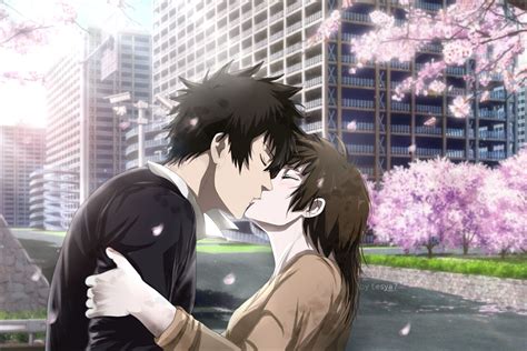 Psycho Pass Kogami X Tsunemori Kiss By Lesya7 On Deviantart