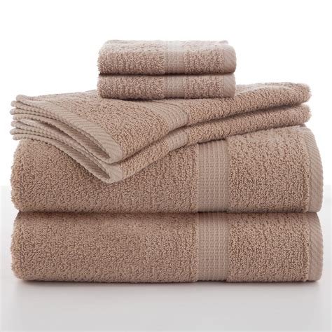 Utica Essentials 6 Piece Cotton Towel Set In Linen 079465029376 The