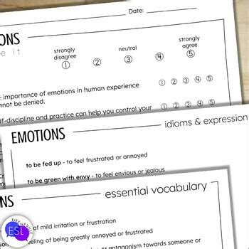 Emotions Role Plays For Adult Esl By Rike Neville Tpt