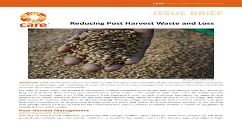 Reducing Post Harvest Waste And Sitesdefaultfiles