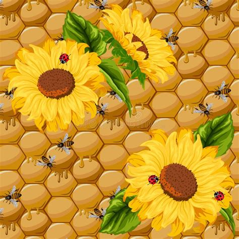 Background Bees Sunflowers Stock Illustrations 229 Background Bees