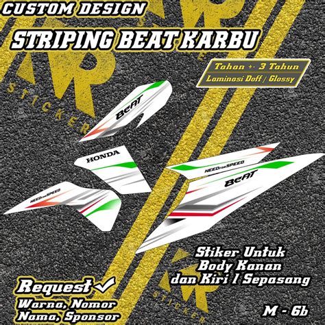 Jual Stiker Striping Beat Karbu Custom Desain Sticker Lis Variasi