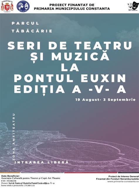 Proiect Cultural Artistic Seri De Teatru I Muzic La Pontul Euxin