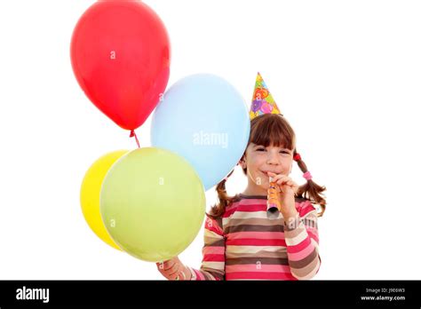 Happy Little Girl Birthday Party Stock Photo Alamy