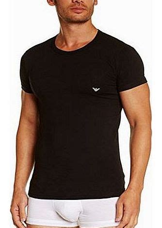 Emporio Armani Eagle Stretch Cotton Crew Neck T Shirt Black Large