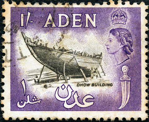 ADEN COLONY CIRCA 1953 A Stamp Printed In United Kingdom Shows Dhow