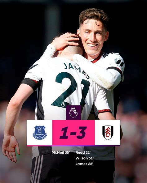 Premier League On Twitter FULL TIME Everton 1 3 Fulham Fulham Pick Up