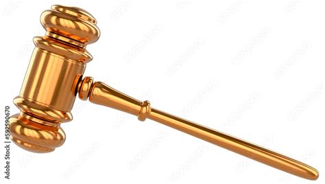 Golden gavel isolated on transparent background - 3D Golden gavel Stock ...