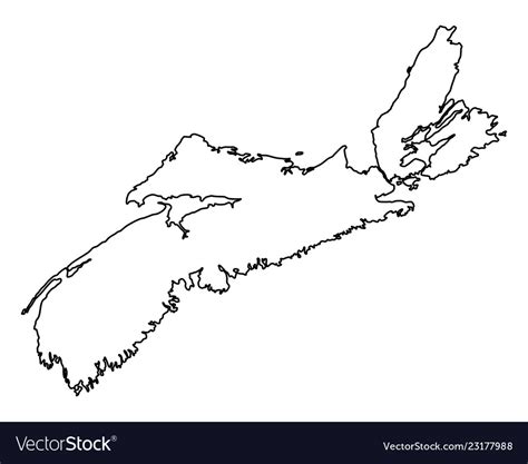 Map Of Nova Scotia Royalty Free Vector Image Vectorstock