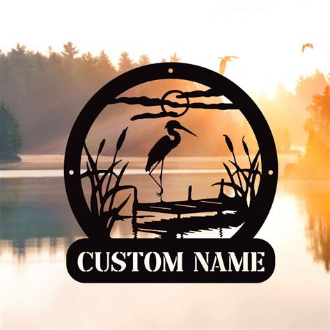 Personalized Herons Metal Sign Custom Heron Wall Art Etsy