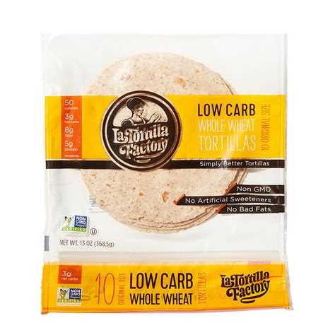 Low Carb Whole Wheat Tortillas Original Size 6 Packages La Tortilla Factory